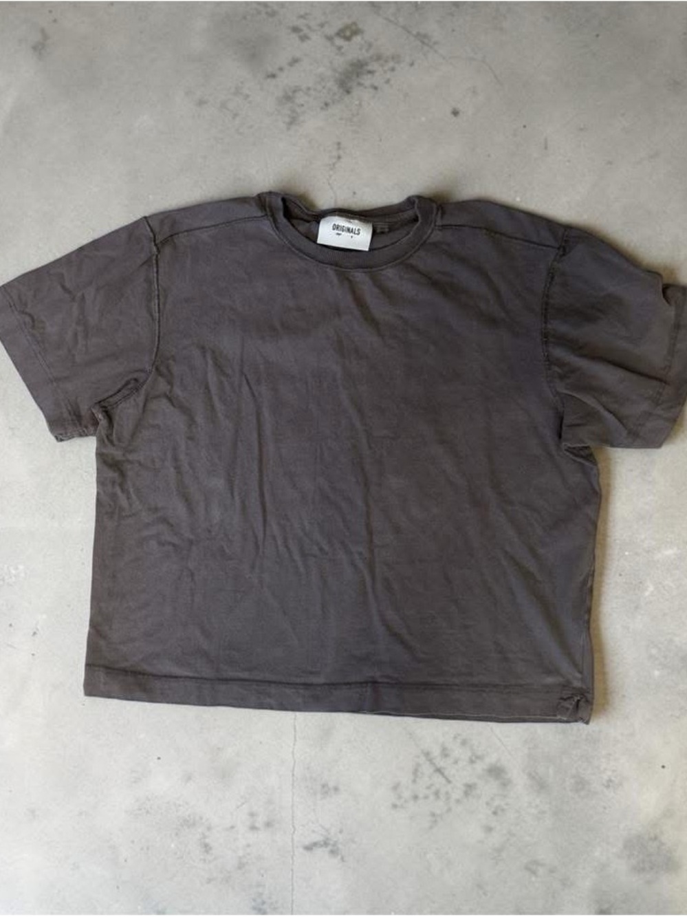 ORIGINALS Boxy Crewneck Tee in Faded Charcoal